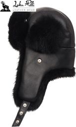 TMC Naturalleather "Baks uszy" Pilotka skórzana, naturalne futro 56-58 cm (L)