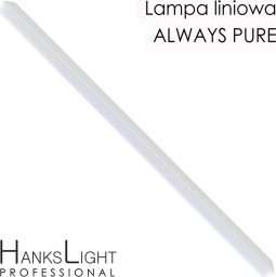 Lampa sufitowa HanksLight Lampa LED HanksLight,white,liniowa,alu,zwiesz,1200mm,down36W,4000K