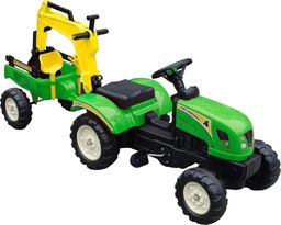  Super-Toys Traktor Na Pedały Z Przyczepą I Koparką/ Tr3007