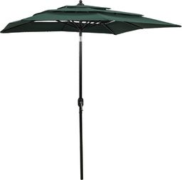  vidaXL 3-poziomowy parasol na aluminiowym słupku, zielony, 200x200 cm