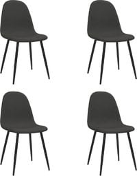  vidaXL Krzesła stołowe, 4 szt., 45x54,5x87 cm, czarne, ekoskóra