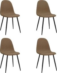  vidaXL Krzesła stołowe, 4 szt., 45x54,5x87 cm, ciemnobrązowe, ekoskóra