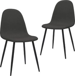  vidaXL Krzesła stołowe, 2 szt., 45x54,5x87 cm, czarne, ekoskóra