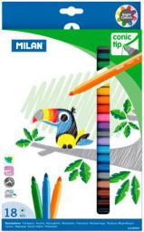  Milan Flamastry stożkowa końcówka 18 kolorów