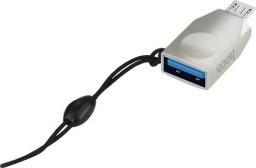 Adapter USB Hoco UA10 microUSB - USB Srebrny  (6957531070283)
