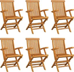  vidaXL Składane krzesła ogrodowe, 6 szt., lite drewno tekowe