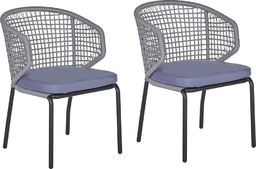  Shumee Zestaw 2 krzeseł ogrodowych szary PALMI