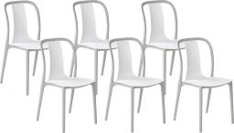  Shumee Zestaw 6 krzeseł ogrodowych biało-szary SPEZIA