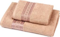  JAHU Komplet ręcznik + ręcznik kąpielowy Florina - brązowy