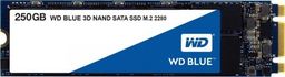  WD Dysk Twardy SSD WD Blue 250GB M.2 SATA 3.0 TLC Write speed 525 MBytes/sec Read speed 550 MBytes/sec MTBF 1750000 hours WDS250G2B
