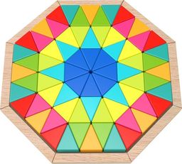 Tooky Toy TOOKY TOY Puzzle Ośmiokątne Drewniana Mozaika Edukacyjna (73el.)