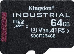 Karta Kingston Industrial MicroSDXC 64 GB Class 10 UHS-I/U3 A1 V30 (SDCIT2/64GBSP)