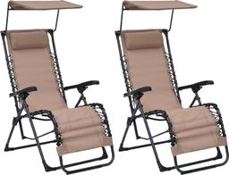  vidaXL Składane krzesła tarasowe, 2 szt., tworzywo textilene, taupe