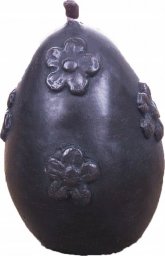  Łysoń Świeca z wosku pszczelego jajko z kwiatami czarne (S274-K CZARNE) - S274-K CZARNE