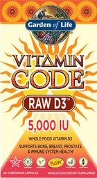 Garden of Life Garden of Life - Vitamin Code RAW, Witamina D3, 2000 IU, 120 vkaps