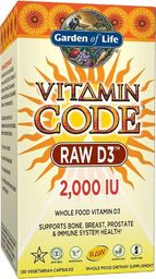 Garden of Life Garden of Life - Vitamin Code RAW, Witamina D3, 2000 IU, 120 vkaps