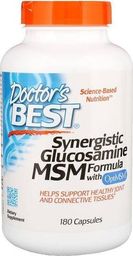 DOCTORS BEST Doctor's Best - Glukozamina + MSM z Formułą OptiMSM, 180 kapsułek