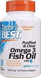  DOCTORS BEST Doctor's Best - Purified & Clear Omega 3 Fish Oil, 1000mg, 120 kapsułek miękkich