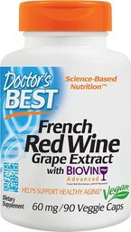 DOCTORS BEST Doctor's Best - Ekstrakt z Czerwonych Winogron z Formułą BioVin, 60mg, 90 vkaps