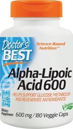  DOCTORS BEST Doctor's Best - Kwas Alfa Liponowy, 600 mg, 180 kapsułek roślinnych