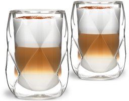 Vialli Design Komplet 2 szklanek z podwójną ścianką 350ml Geo