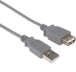 Kabel USB PremiumCord USB-A - USB-A 5 m Szary (kupaa5)