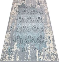  Dywany Łuszczów Dywan CORE W3824 Ornament Vintage - Strukturalny, dwa poziomy runa, jasnoniebieski / krem / szary, 180x270 cm