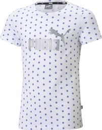  Puma Koszulka dla dzieci Puma ESS+ Dotted Tee biała w kropki 587042 02 152cm