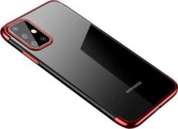  Hurtel Clear Color case żelowy pokrowiec etui z metaliczną ramką Samsung Galaxy A72 4G czerwony