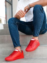Ombre Klasyczne męskie buty sportowe T383 - czerwone 43