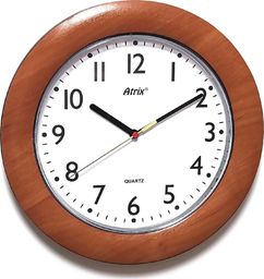  Atrix Drewnopodobny zegar ścienny Atrix T1217C cichy 27 cm