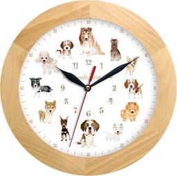  Atrix Drewniany zegar ścienny z psami Atrix ATW300P2 JES SW 30 cm