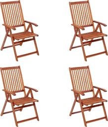  vidaXL Składane krzesła ogrodowe, 4 szt., lite drewno akacjowe