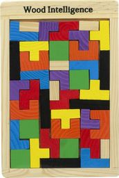  Puzzle drewniane układanka tetris klocki 40el.