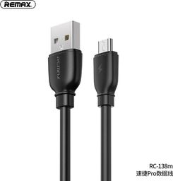 Kabel USB Remax USB-A - microUSB 1 m Czarny (RC-138m Black)