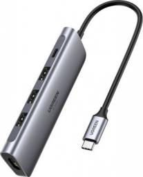 Stacja/replikator Ugreen USB-C do 3x USB 3.0 + HDMI 4K + USB-C PD 100W