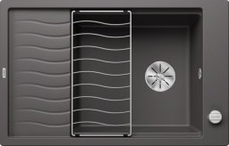 Zlewozmywak Blanco Elon XL 6 S Silgranit szarość skały z korkiem automatycznym InFino, kratka ociekowa (524835)