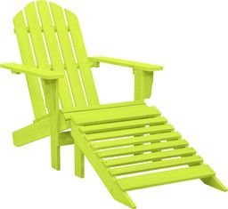  vidaXL Krzesło ogrodowe Adirondack z podnóżkiem, jodłowe, zielone
