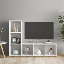 vidaXL Szafki TV, 2 szt., białe, 107x35x37 cm, płyta wiórowa