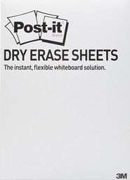 Post-it Suchościeralna folia w arkuszach POST-IT® Dry Erase (DEFPACKL-EU), 28x39cm, 15ark., białe