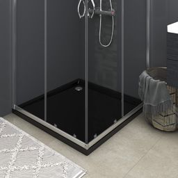 Brodzik vidaXL Kwadratowy brodzik prysznicowy, ABS, czarny, 90 x 90 cm