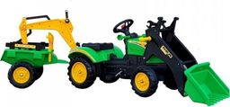  Lean Sport Traktor z Przyczepą i Łyżką Koparka Benson Zielony