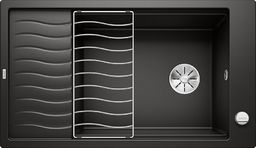 Zlewozmywak Blanco Elon XL 8 S Silgranit czarny z korkiem automatycznym InFino, kratka ociekowa (525885)