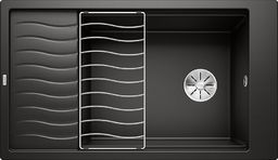 Zlewozmywak Blanco Elon XL 8 S Silgranit czarny z korkiem InFino, kratka ociekowa (525886)