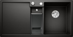 Zlewozmywak Blanco Collectis 6 S Silgranit czarny z korkiem automatycznym InFino, wkład z pokrywką, komora z prawej (525866)