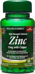 Holland & Barrett Silnie Działający Cynk Chelat 15 mg z Miedzią 60 Tabletek