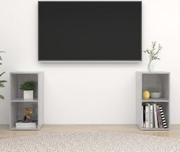  vidaXL Szafki TV, 2 szt., szarość betonu, 72x35x36,5 cm, płyta wiórowa