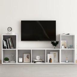 vidaXL 3-cz. zestaw szafek TV, biały, płyta wiórowa