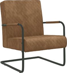  vidaXL Krzesło wspornikowe, brązowe, obite aksamitem
