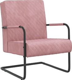  vidaXL Krzesło wspornikowe, różowe, obite aksamitem
